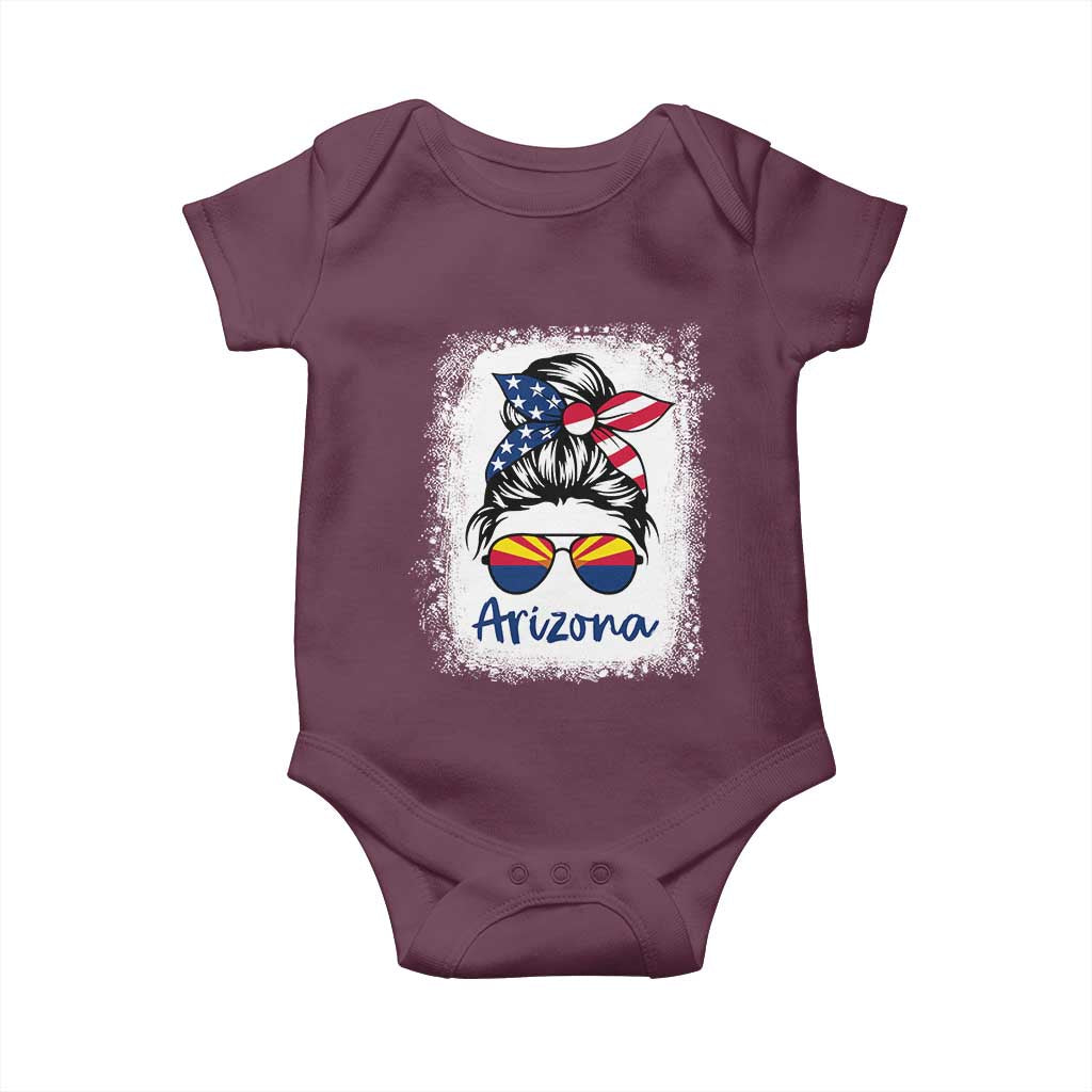 Arizona American Flag Messy Bun Pride Baby Onesie