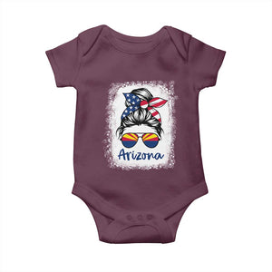 Arizona American Flag Messy Bun Pride Baby Onesie