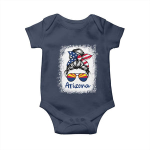 Arizona American Flag Messy Bun Pride Baby Onesie