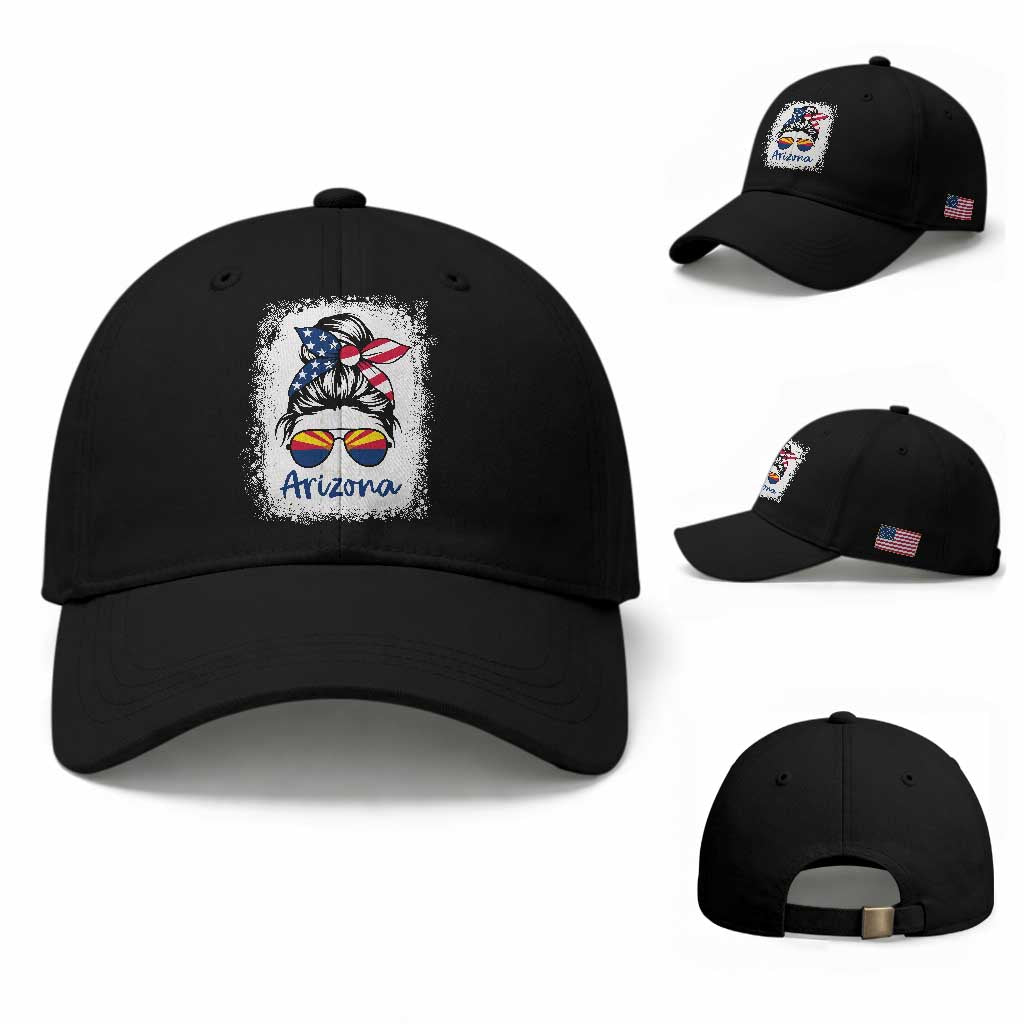 Arizona American Flag Messy Bun Pride Baseball Cap