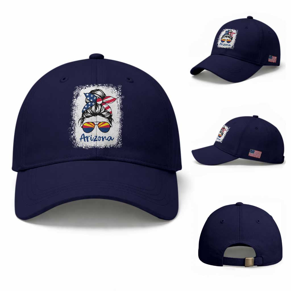 Arizona American Flag Messy Bun Pride Baseball Cap