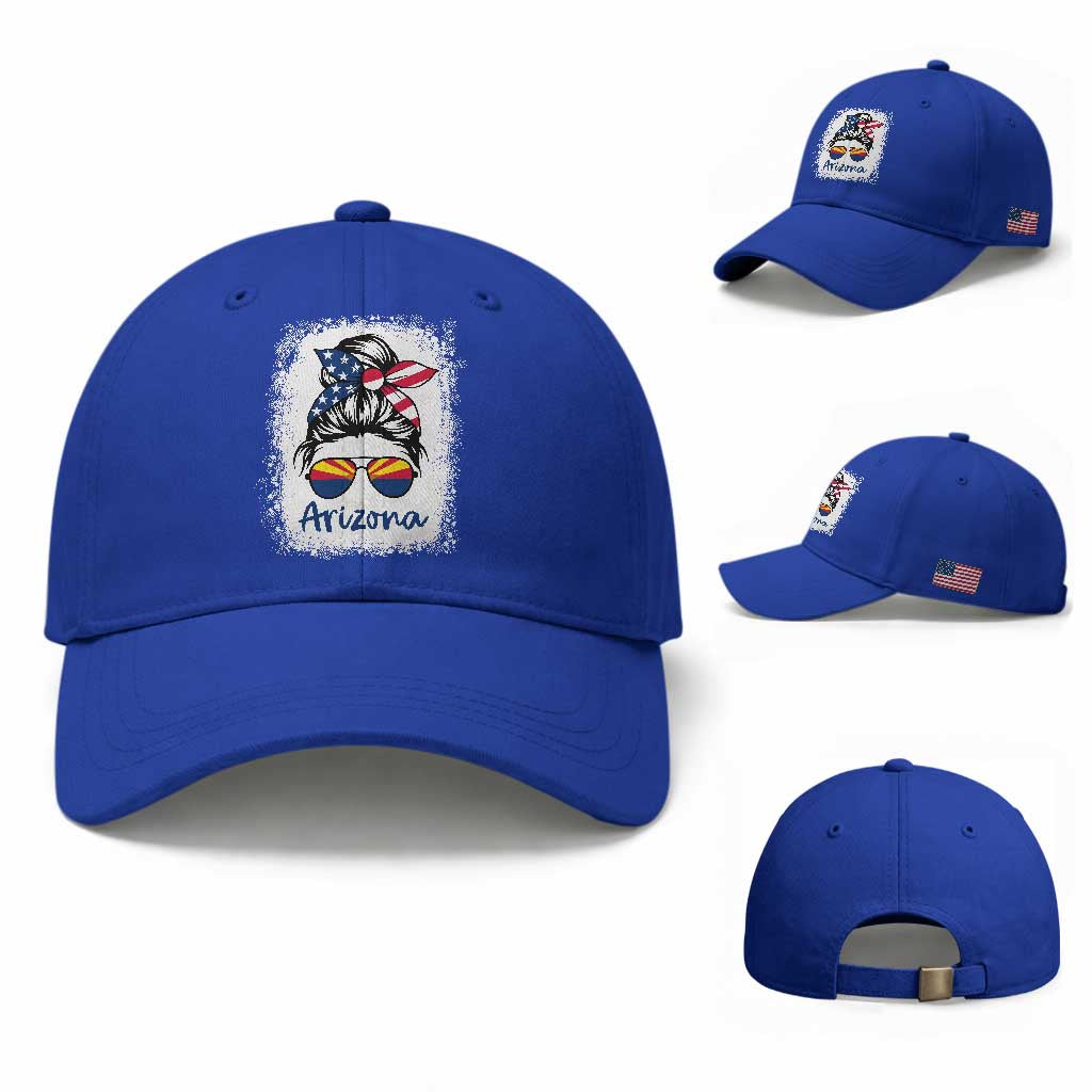 Arizona American Flag Messy Bun Pride Baseball Cap