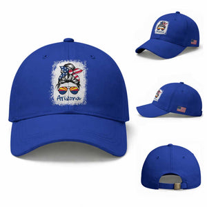Arizona American Flag Messy Bun Pride Baseball Cap