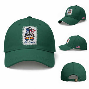 Arizona American Flag Messy Bun Pride Baseball Cap