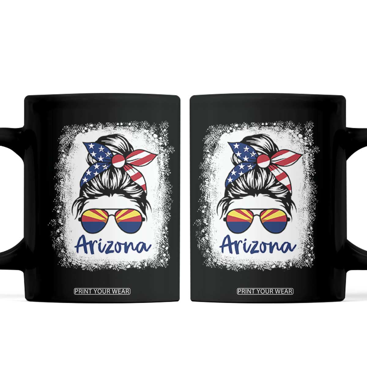 Arizona American Flag Messy Bun Pride Coffee Mug