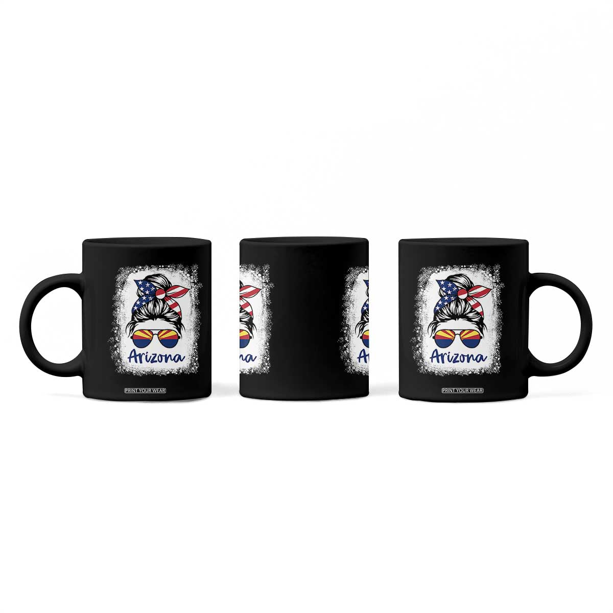 Arizona American Flag Messy Bun Pride Coffee Mug