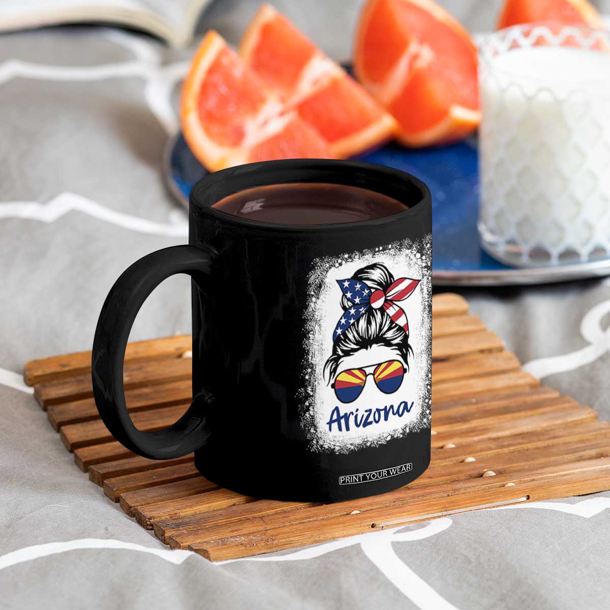 Arizona American Flag Messy Bun Pride Coffee Mug