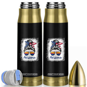 Arizona American Flag Messy Bun Pride Bullet Tumbler TS14 Black Print Your Wear