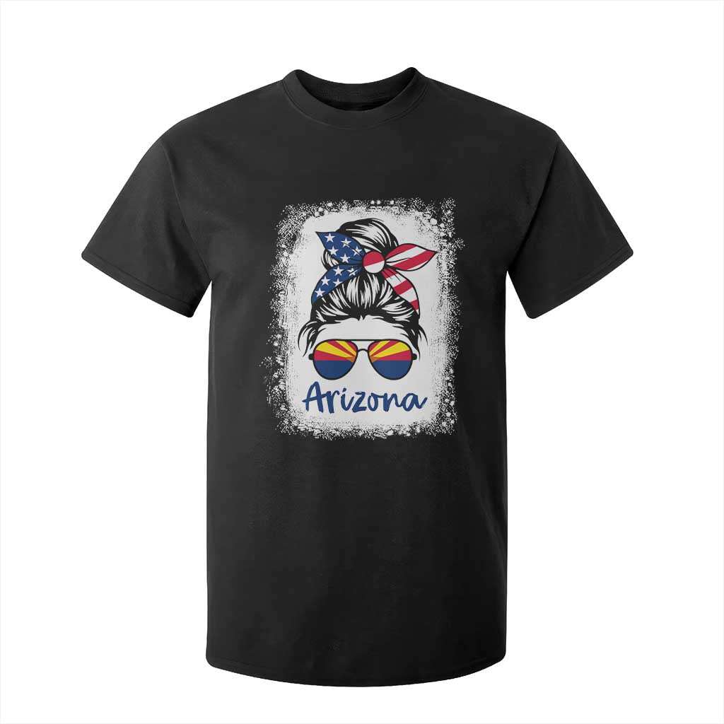 Arizona American Flag Messy Bun Pride T Shirt For Kid