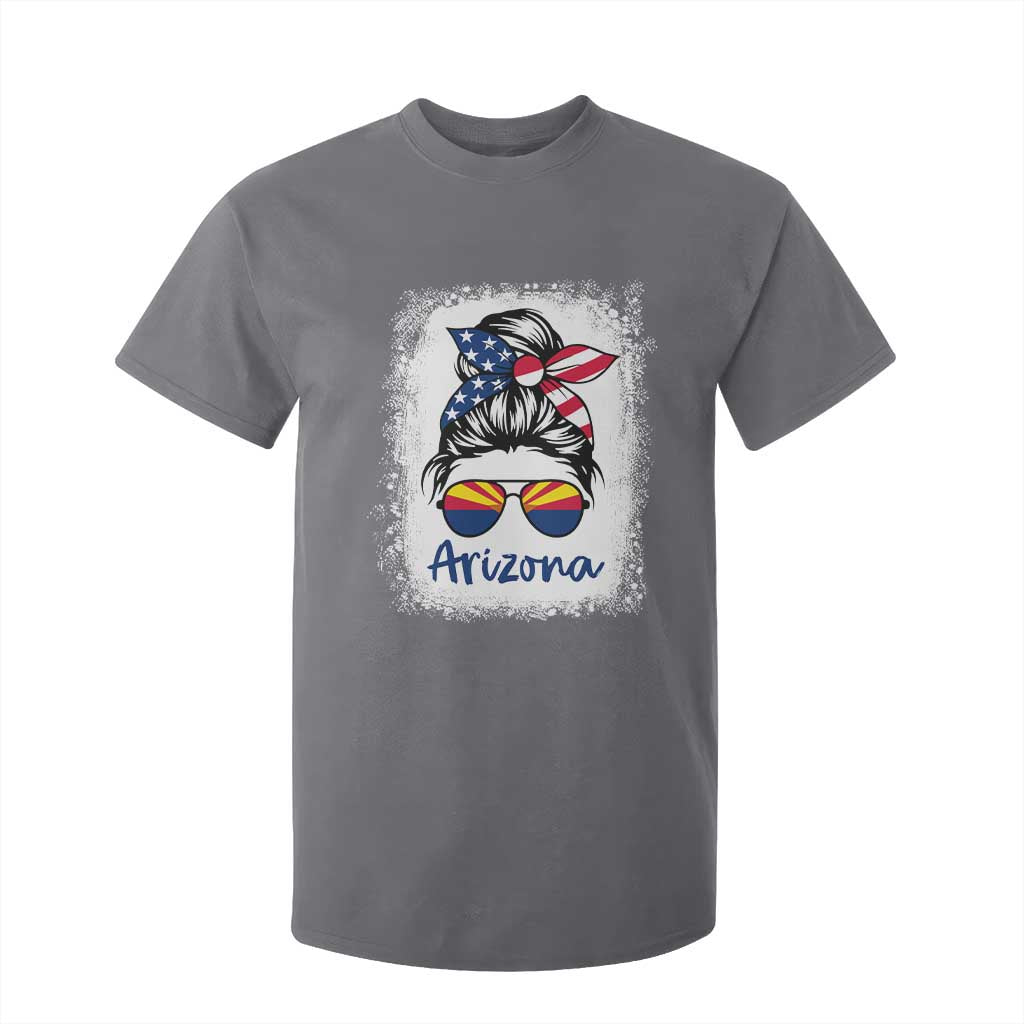 Arizona American Flag Messy Bun Pride T Shirt For Kid
