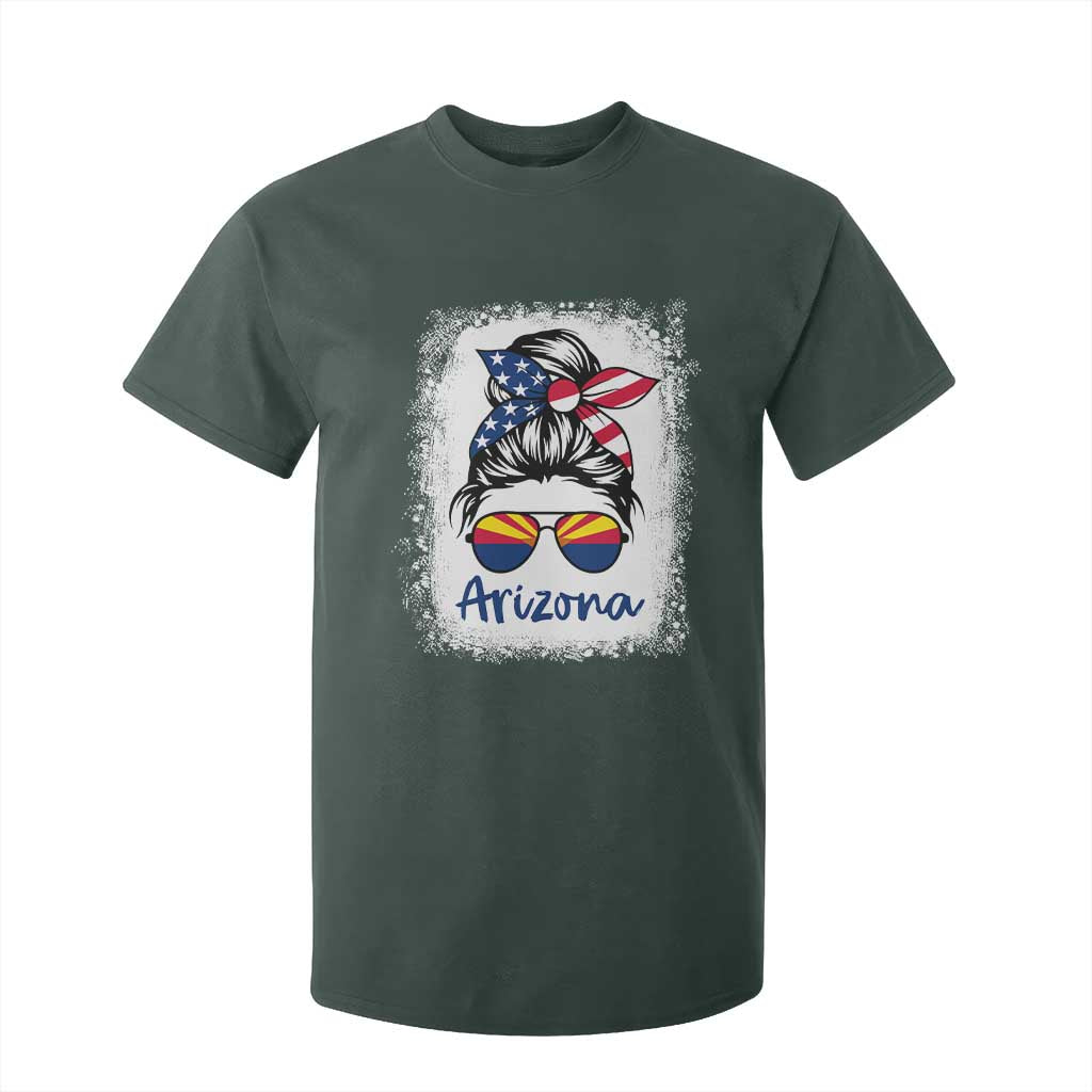 Arizona American Flag Messy Bun Pride T Shirt For Kid