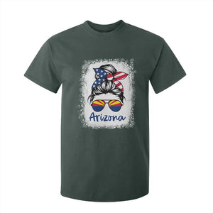 Arizona American Flag Messy Bun Pride T Shirt For Kid