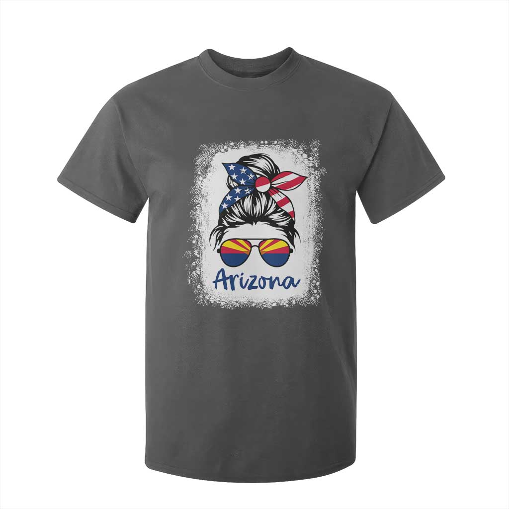 Arizona American Flag Messy Bun Pride T Shirt For Kid