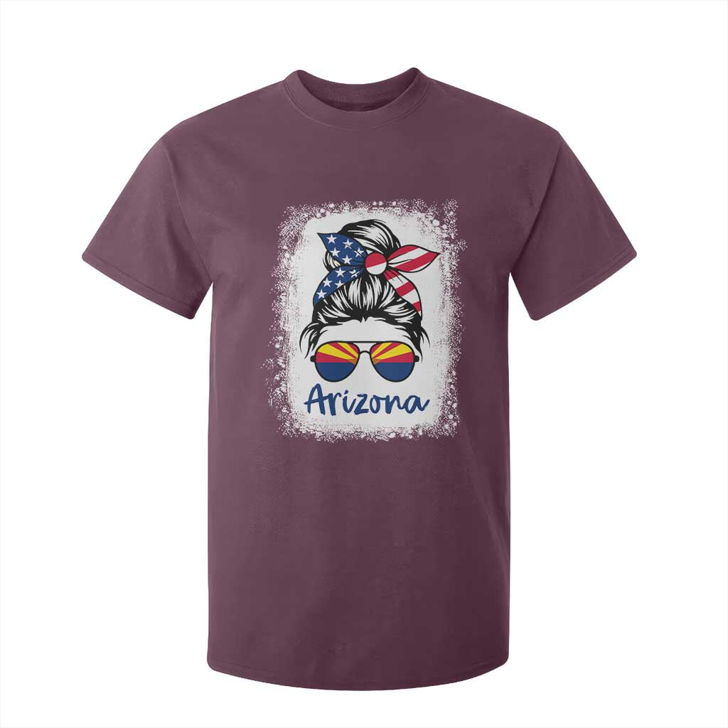 Arizona American Flag Messy Bun Pride T Shirt For Kid