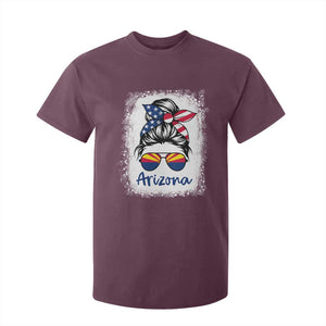 Arizona American Flag Messy Bun Pride T Shirt For Kid
