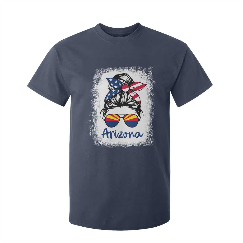 Arizona American Flag Messy Bun Pride T Shirt For Kid