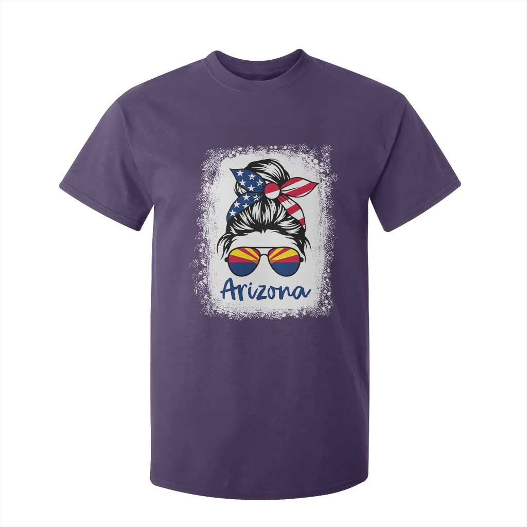 Arizona American Flag Messy Bun Pride T Shirt For Kid