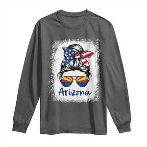 Arizona American Flag Messy Bun Pride Long Sleeve Shirt