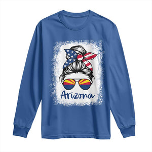 Arizona American Flag Messy Bun Pride Long Sleeve Shirt