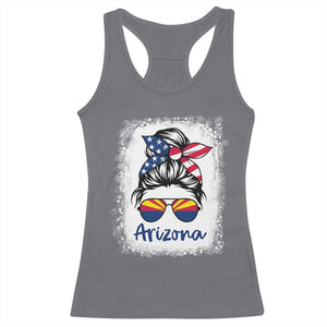 Arizona American Flag Messy Bun Pride Racerback Tank Top