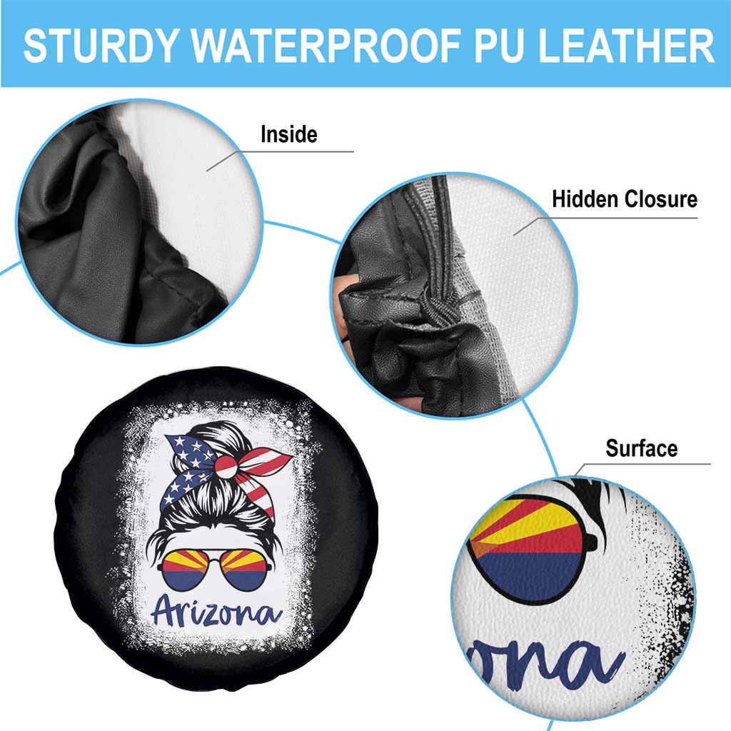 Arizona American Flag Messy Bun Pride Spare Tire Cover TS14 Print Your Wear