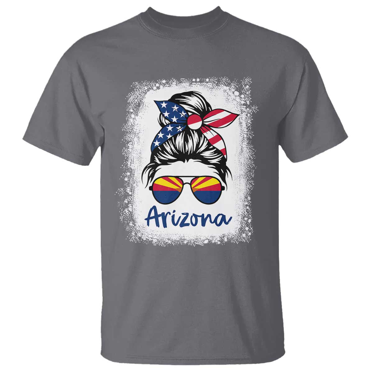 Arizona American Flag Messy Bun Pride T Shirt