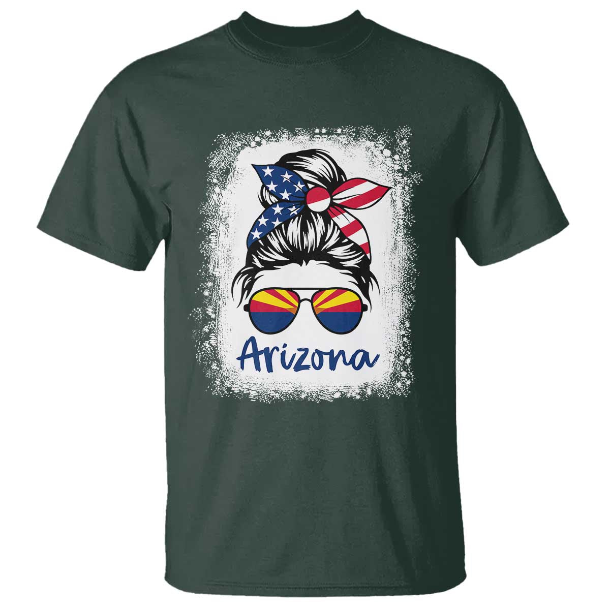 Arizona American Flag Messy Bun Pride T Shirt