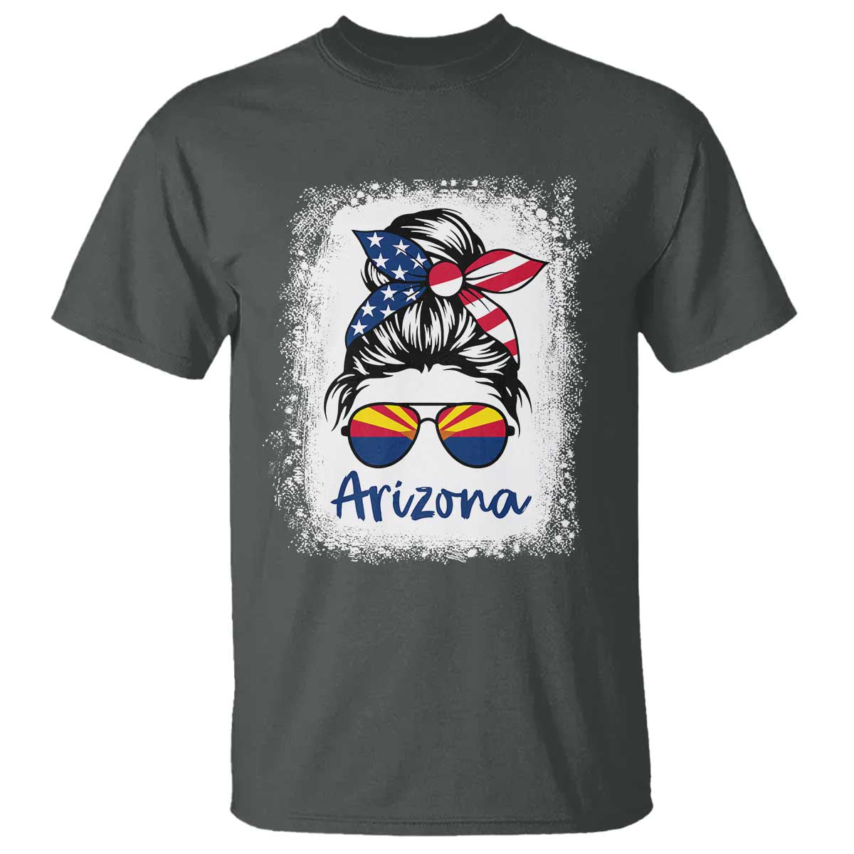 Arizona American Flag Messy Bun Pride T Shirt