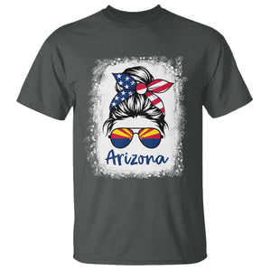 Arizona American Flag Messy Bun Pride T Shirt