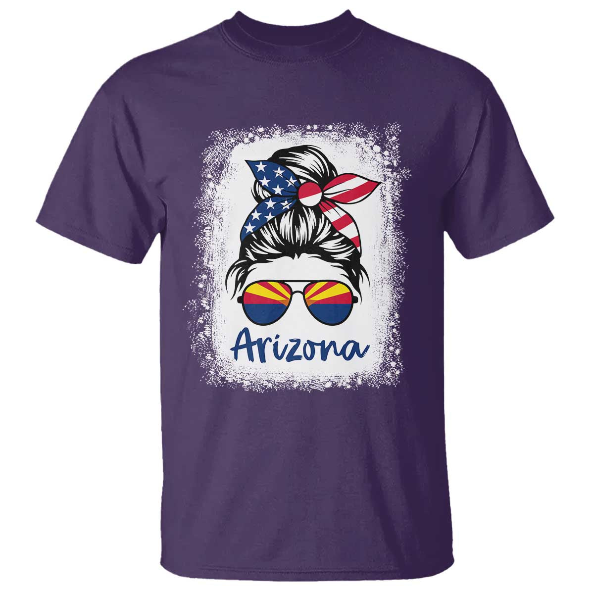 Arizona American Flag Messy Bun Pride T Shirt