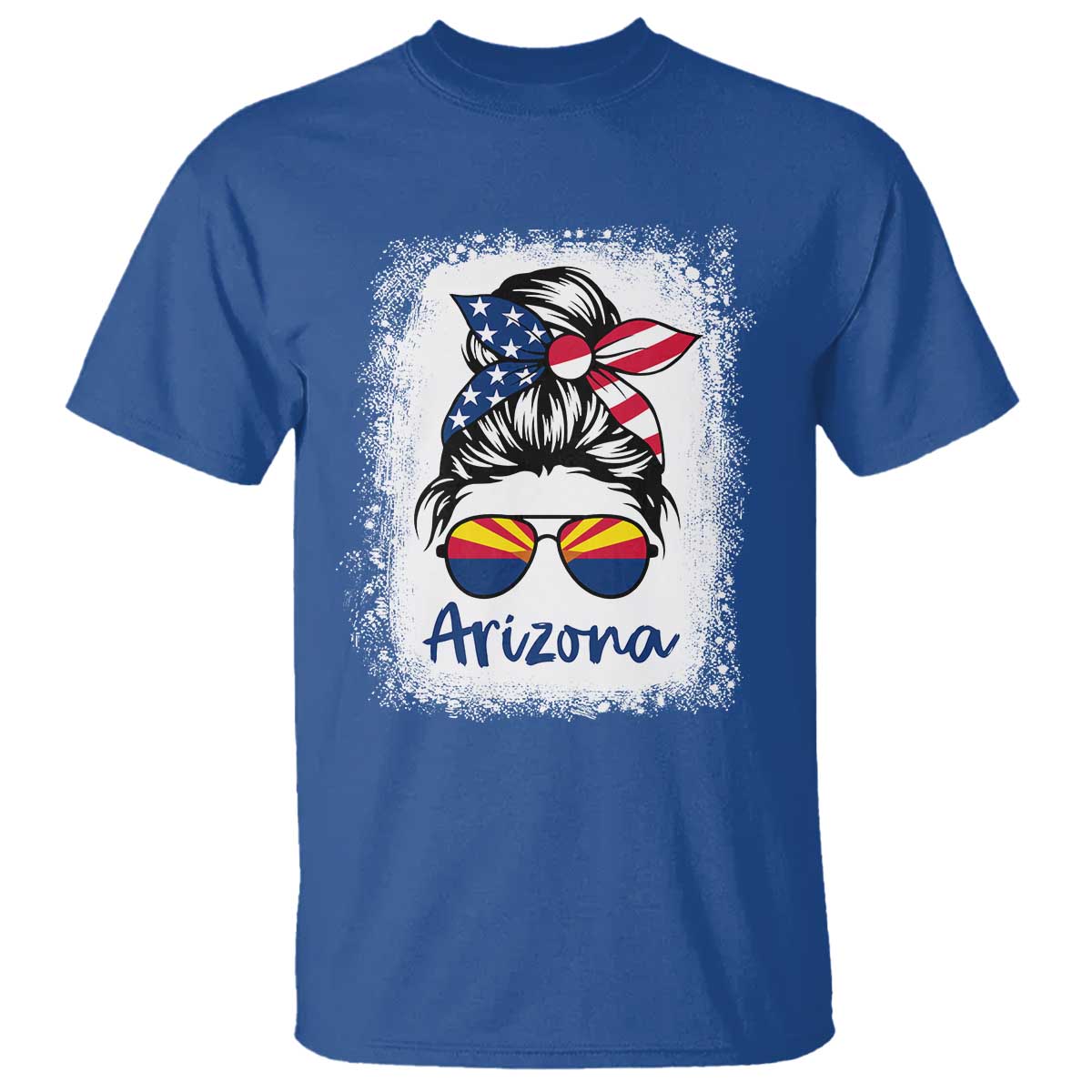 Arizona American Flag Messy Bun Pride T Shirt