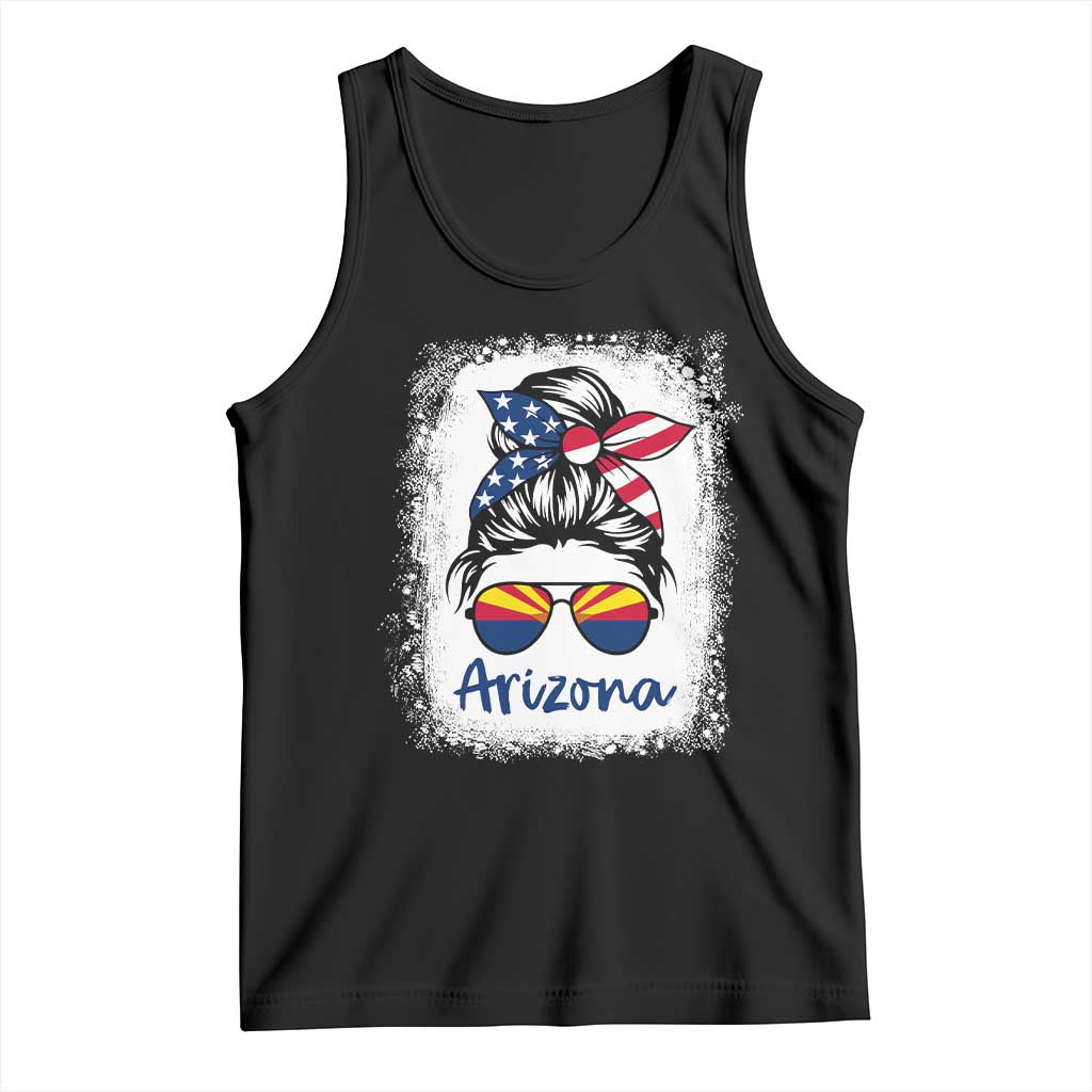 Arizona American Flag Messy Bun Pride Tank Top