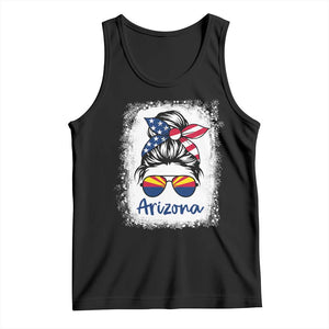 Arizona American Flag Messy Bun Pride Tank Top