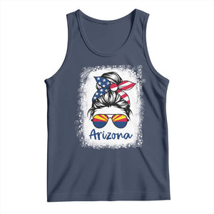 Arizona American Flag Messy Bun Pride Tank Top
