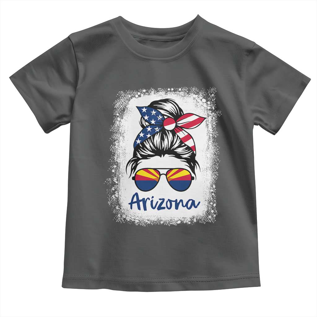Arizona American Flag Messy Bun Pride Toddler T Shirt