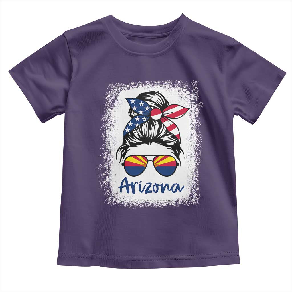 Arizona American Flag Messy Bun Pride Toddler T Shirt