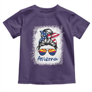 Arizona American Flag Messy Bun Pride Toddler T Shirt