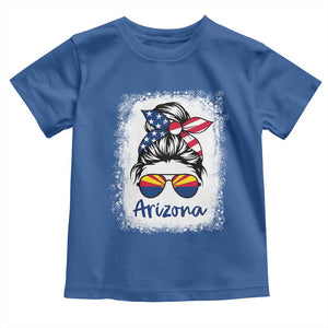 Arizona American Flag Messy Bun Pride Toddler T Shirt