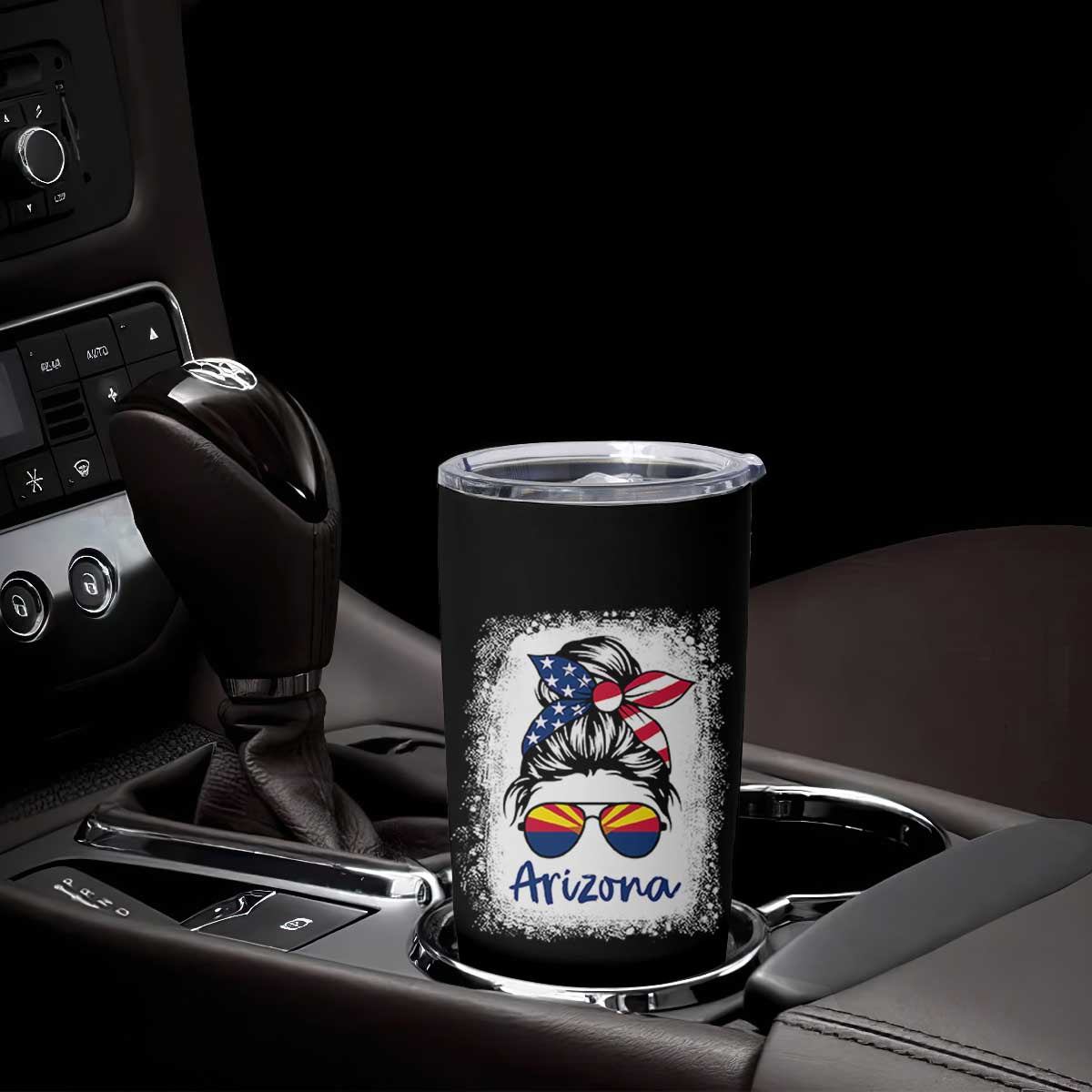 Arizona American Flag Messy Bun Pride Tumbler Cup