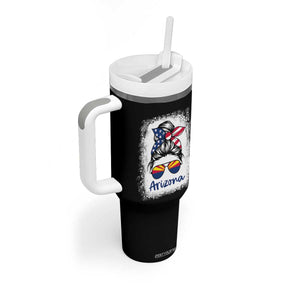 Arizona American Flag Messy Bun Pride Tumbler With Handle