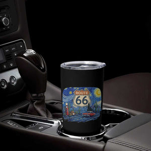 Route Highway 66 Road Sign Distressed Road Trip Starry Night Tumbler Cup
