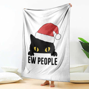 Funny Cat Christmas Throw Blanket Ew People Anti Social Grumpy Cat Xmas TS14 Print Your Wear