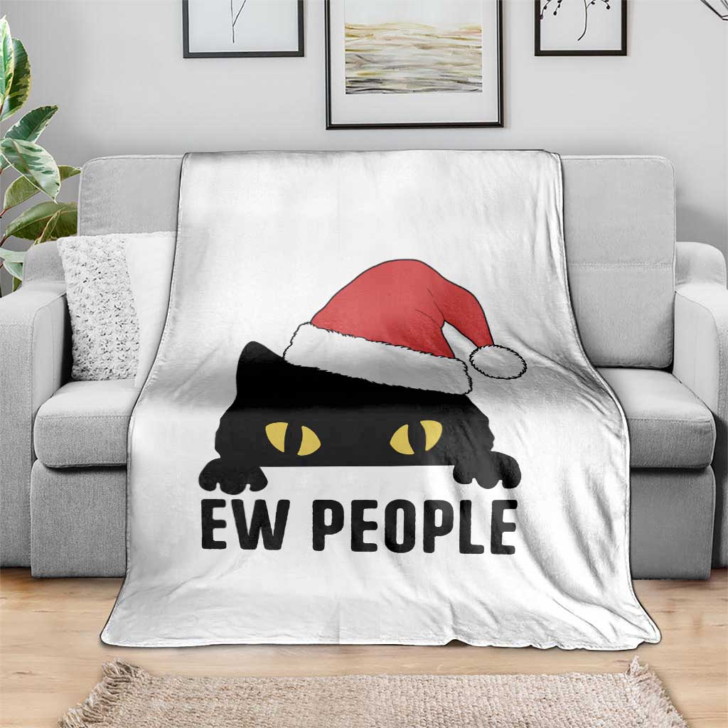 Funny Cat Christmas Throw Blanket Ew People Anti Social Grumpy Cat Xmas TS14 Print Your Wear