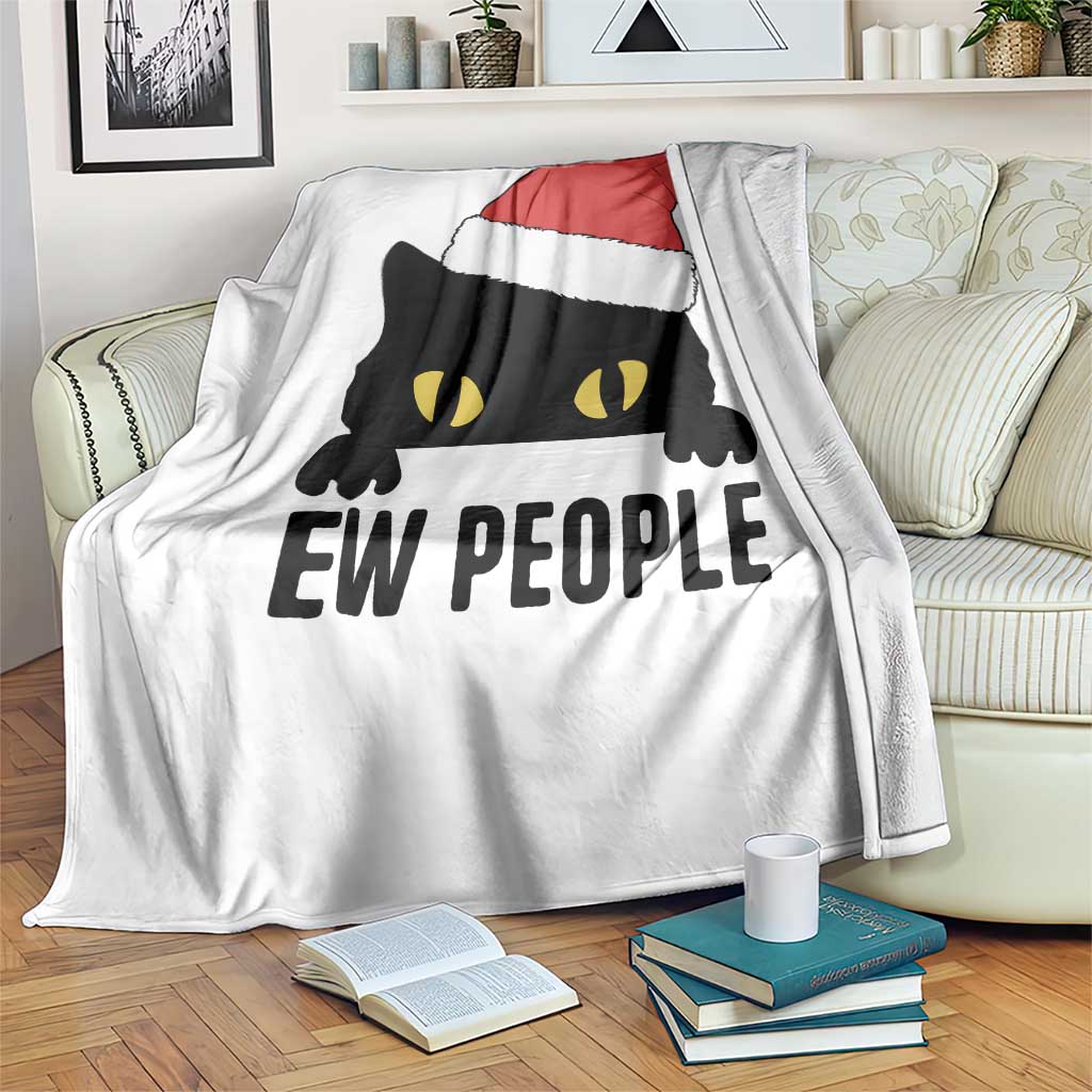 Funny Cat Christmas Throw Blanket Ew People Anti Social Grumpy Cat Xmas TS14 Print Your Wear