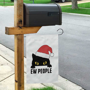Funny Cat Christmas Garden Flag Ew People Anti Social Grumpy Cat Xmas TS14 Print Your Wear