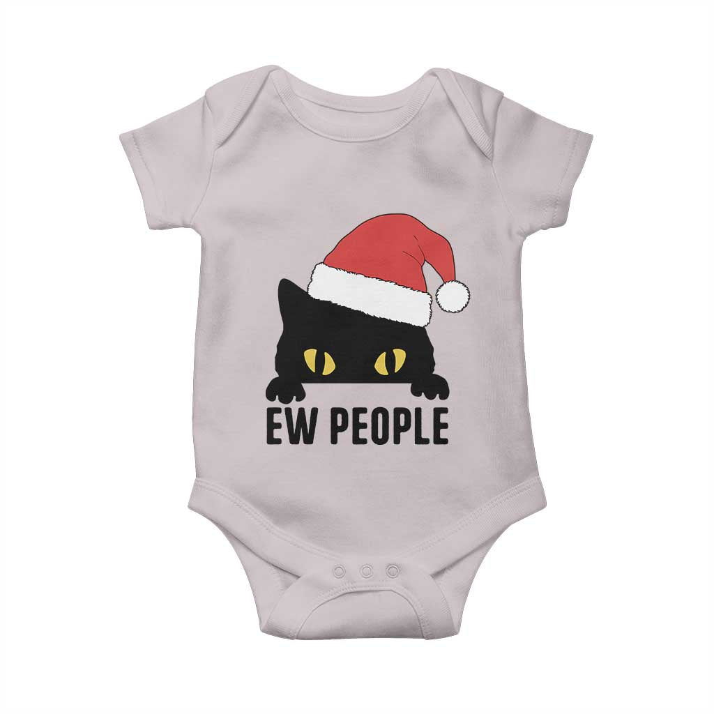 Funny Cat Christmas Baby Onesie Ew People Anti Social Grumpy Cat Xmas TS14 Ice Gray Print Your Wear