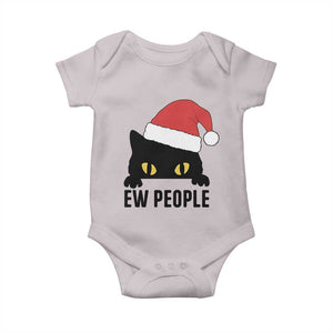 Funny Cat Christmas Baby Onesie Ew People Anti Social Grumpy Cat Xmas TS14 Ice Gray Print Your Wear