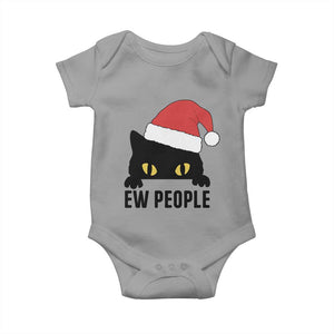 Funny Cat Christmas Baby Onesie Ew People Anti Social Grumpy Cat Xmas TS14 Sport Gray Print Your Wear