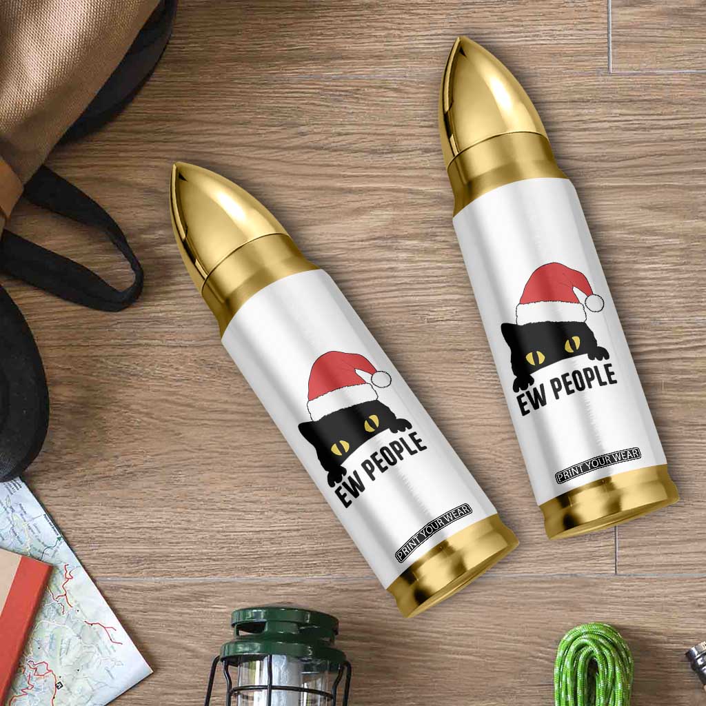 Funny Cat Christmas Bullet Tumbler Ew People Anti Social Grumpy Cat Xmas TS14 Print Your Wear
