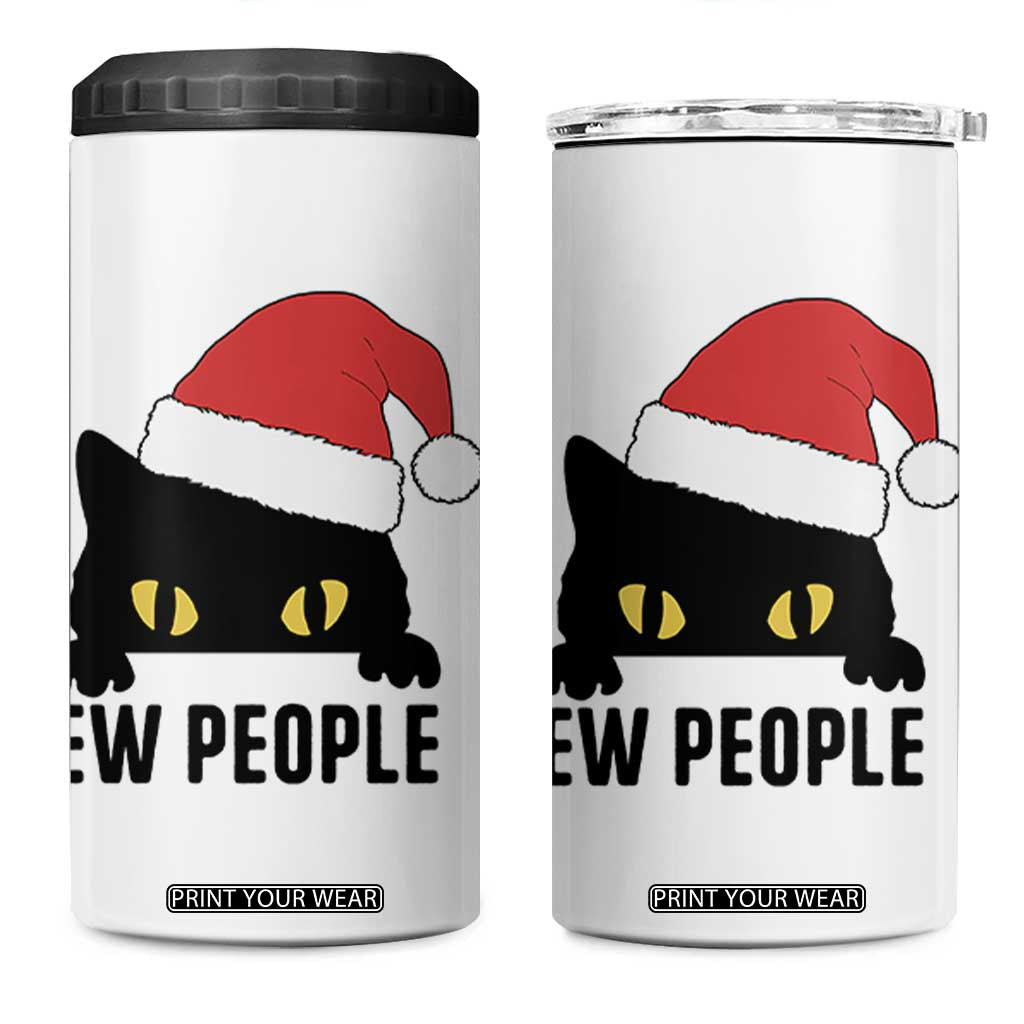 Funny Cat Christmas 4 in 1 Can Cooler Tumbler Ew People Anti Social Grumpy Cat Xmas TS14 One Size: 16 oz White Print Your Wear